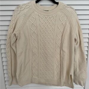 J crew ivory Cable Knit Sweater